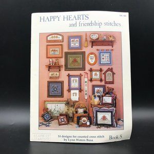 Vintage Cross Stitch Patterns, Happy Hearts and Friendship Stitches by Lynn